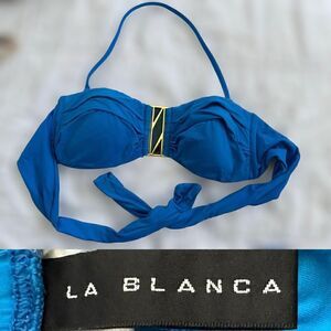 La Blanca Y2K Fiji Tropics Medallion Removable Halter Bikini Top - Size 4